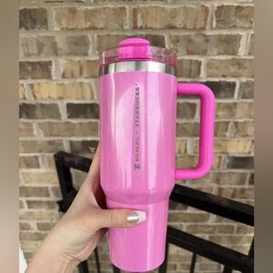 Starbucks - Berry Pink Glitter Stanley Tumbler (40 oz) - Holiday 2024